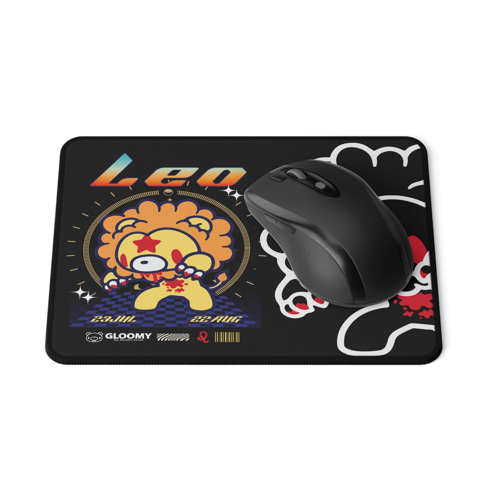 Leo Zodiac Gloomy  Bear Non-Slip Gaming Mouse Pad