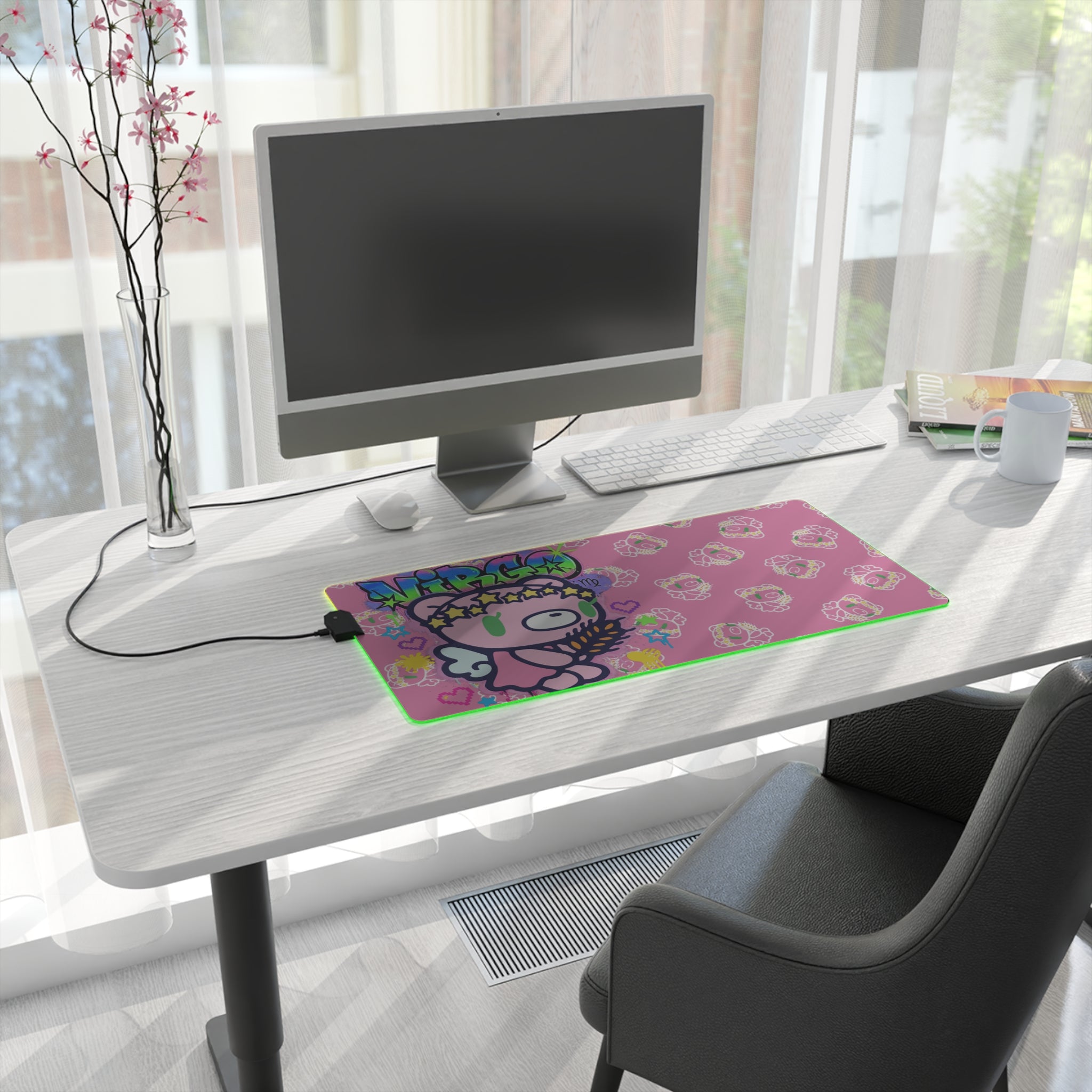 Virgo Zodiac  Gloomy Bear  LED Gaming Mouse Pad