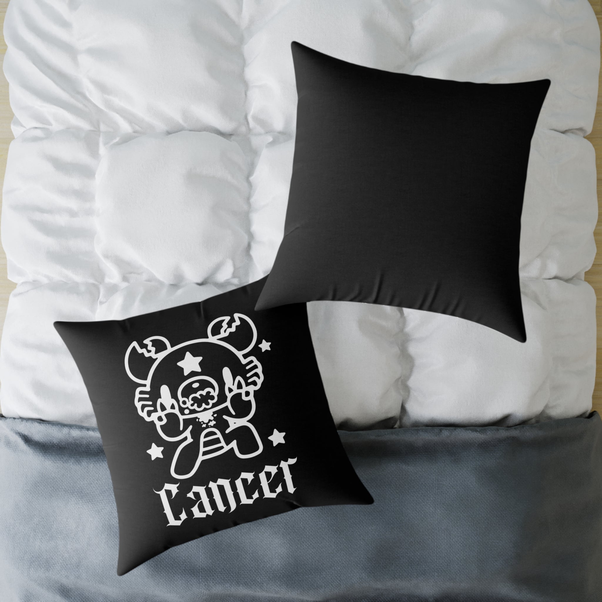 Gloomy Cancer Zodiac Square Poly Canvas Pillow