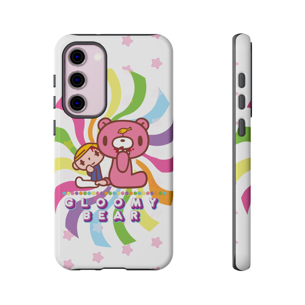 Swirly Rainbow Gloomy Bear - Tough Phone Case