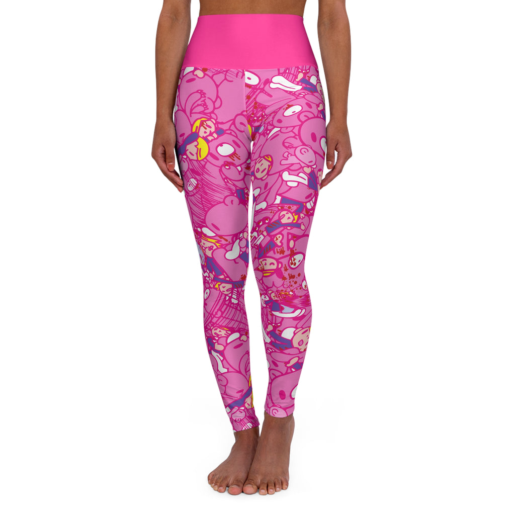 Gloomy Chaos [Pink] - High Waisted Yoga Leggings