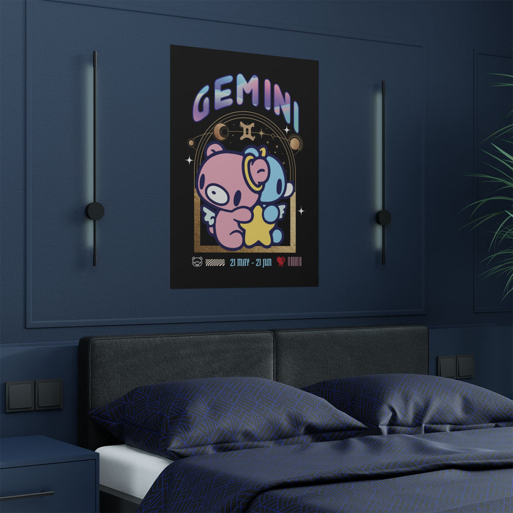 Gloomy gemini Zodiac Satin Posters (300gsm)