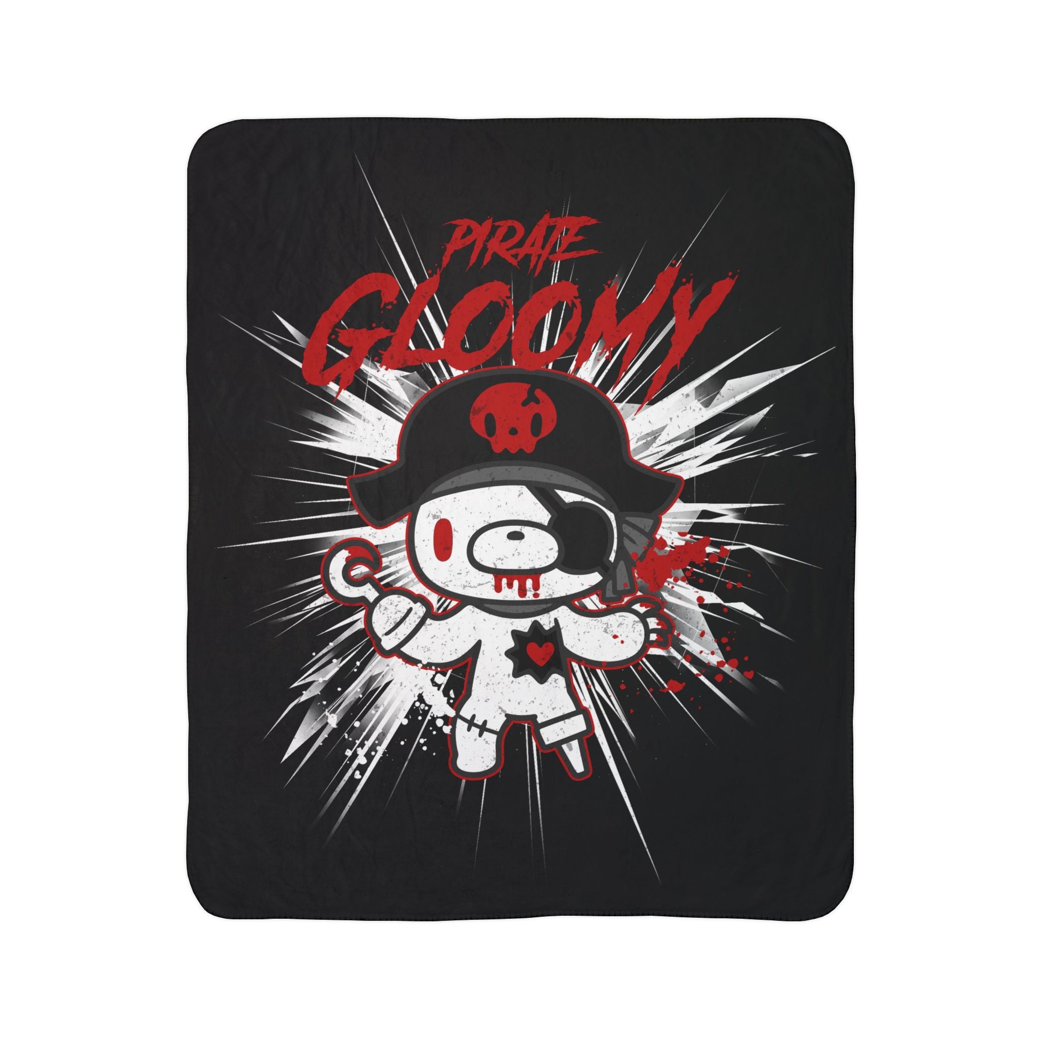Pirate Gloomy Bear halloween Fleece Sherpa Blanket