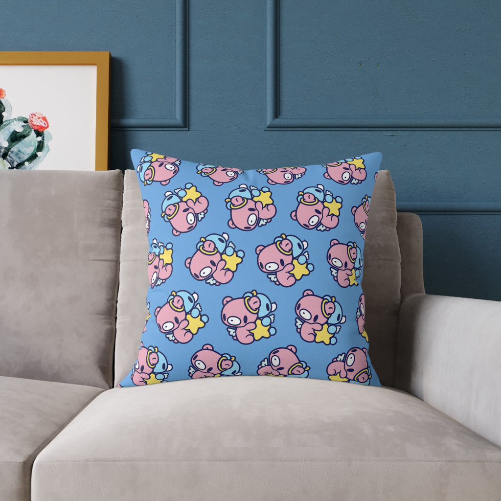 Gloomy Gemini Zodiac Square Poly Canvas Pillow