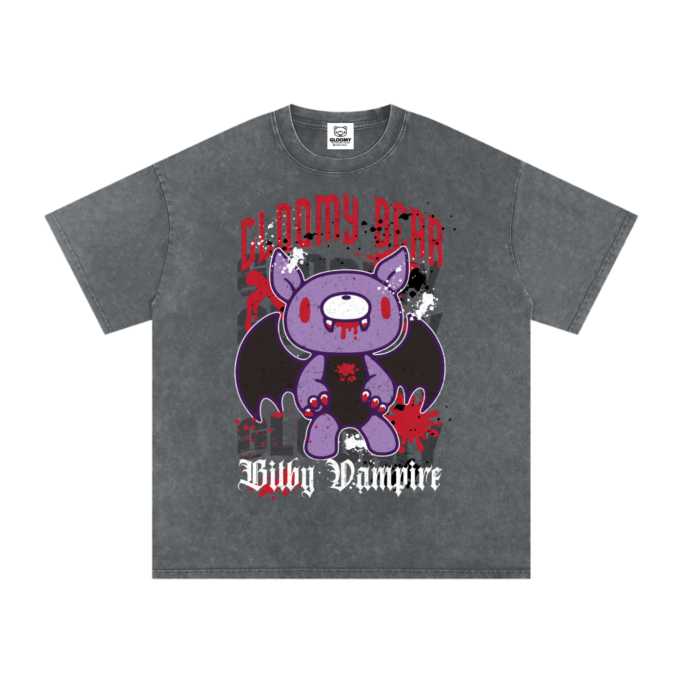 BItby Vampire Gloomy Halloween Acid Wash T