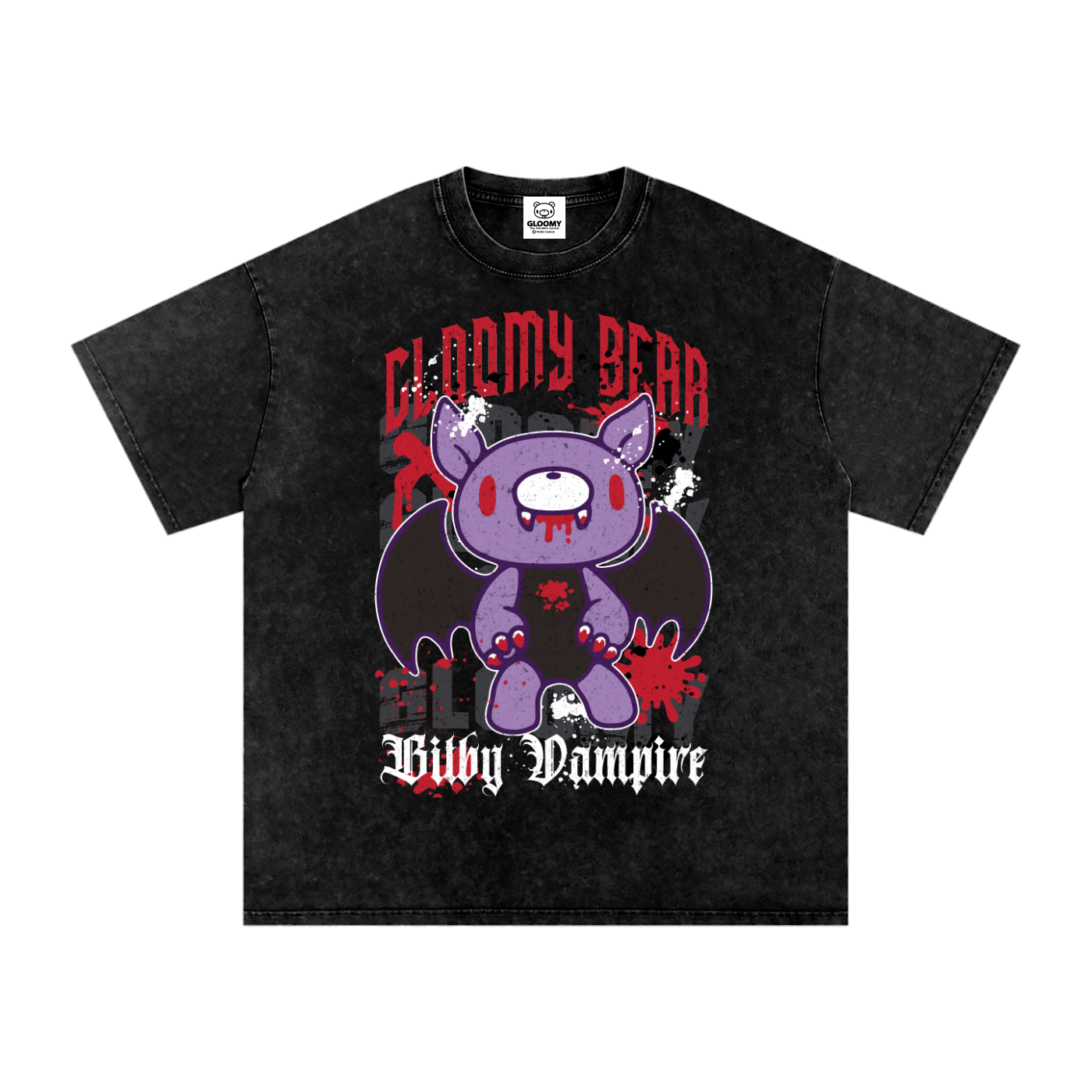 BItby Vampire Gloomy Halloween Acid Wash T