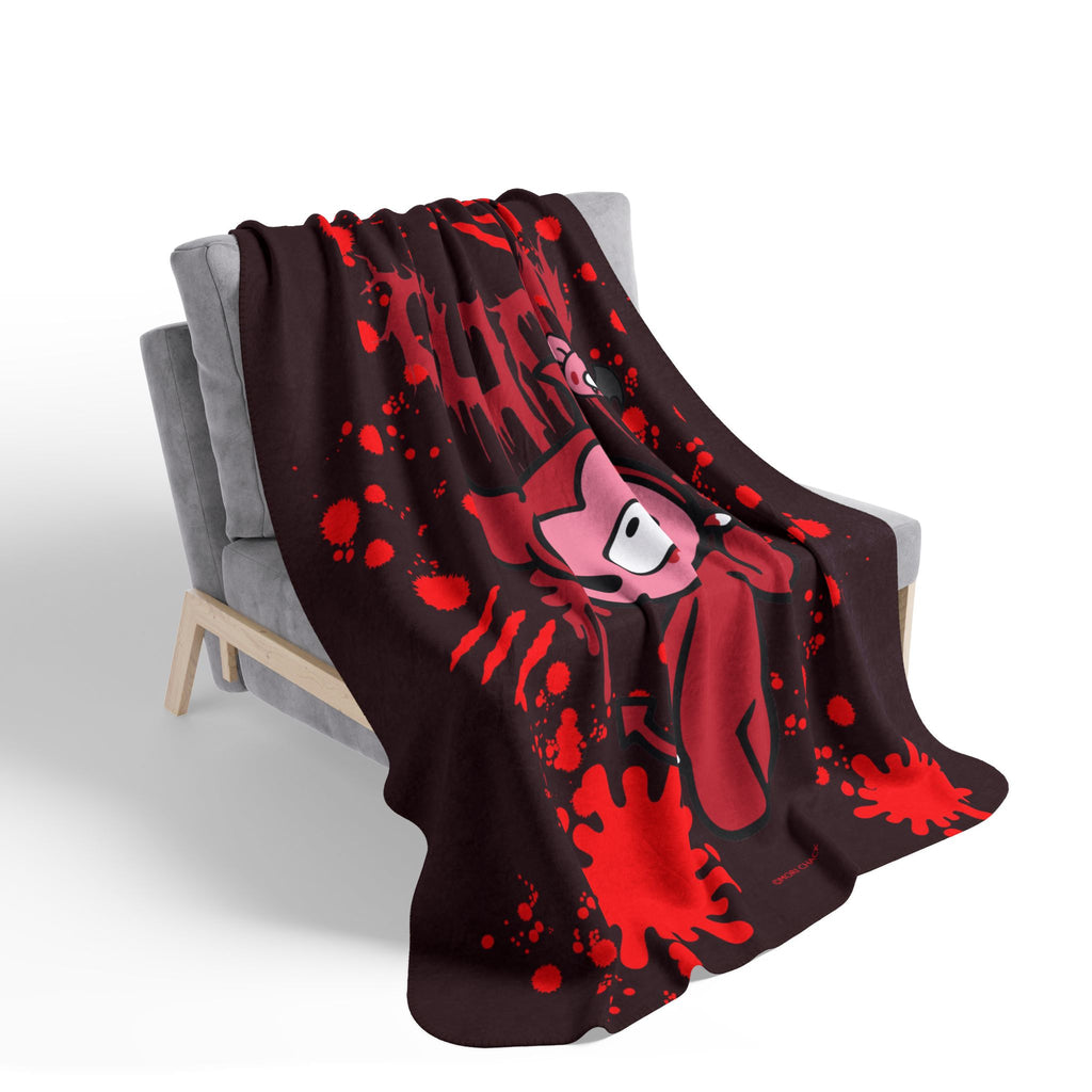 Gloomy Bear Devil Halloween - 2024 Fleece Sherpa Blanket