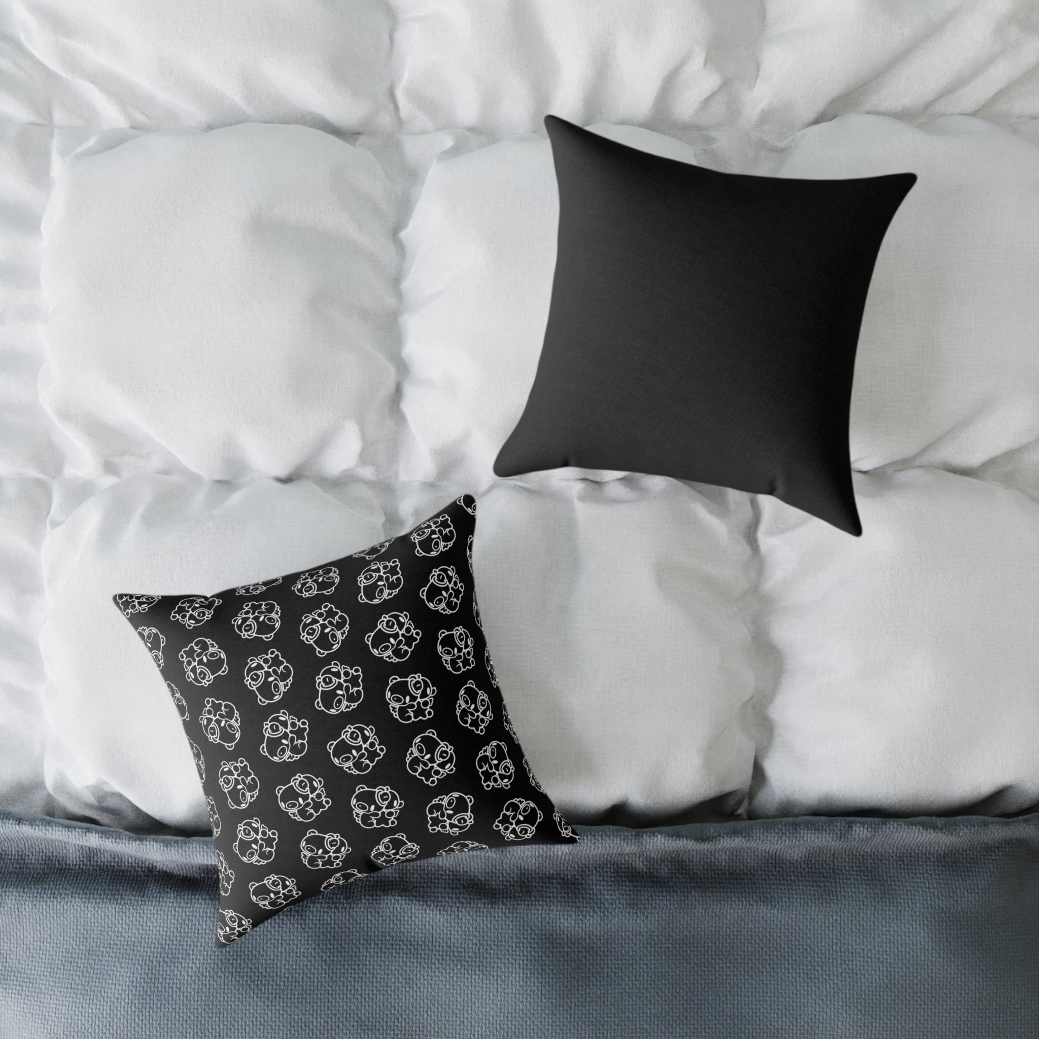 Gloomy Gemini Zodiac Square Poly Canvas Pillow