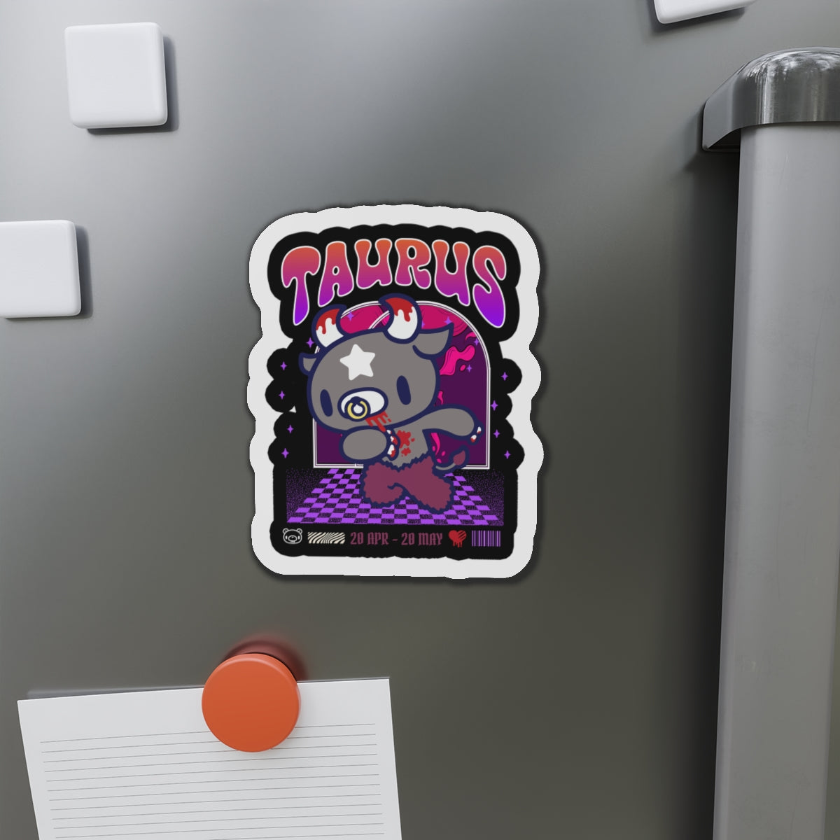 Gloomy Taurus Zodiac  Die-Cut Magnets