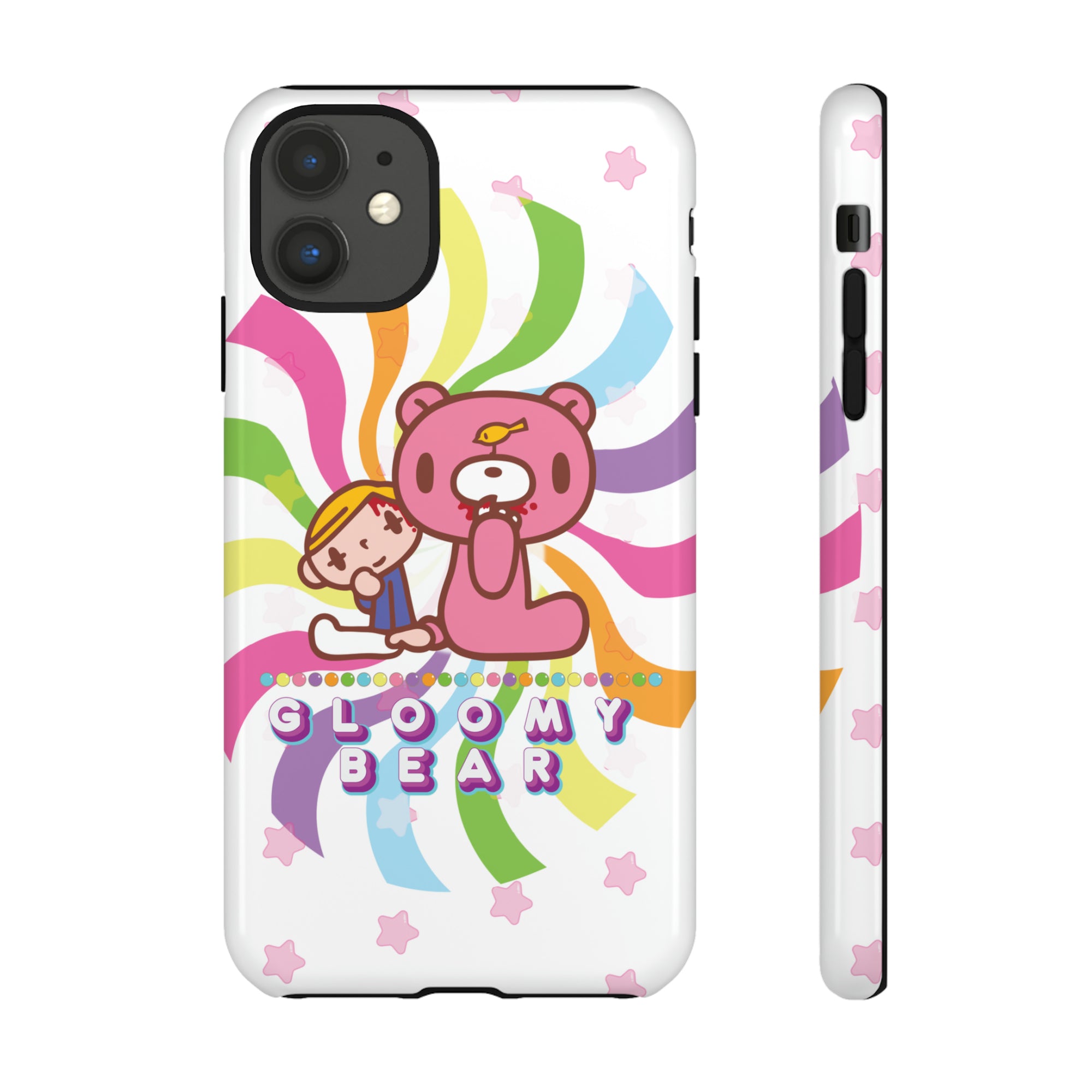 Swirly Rainbow Gloomy Bear - Tough Phone Case