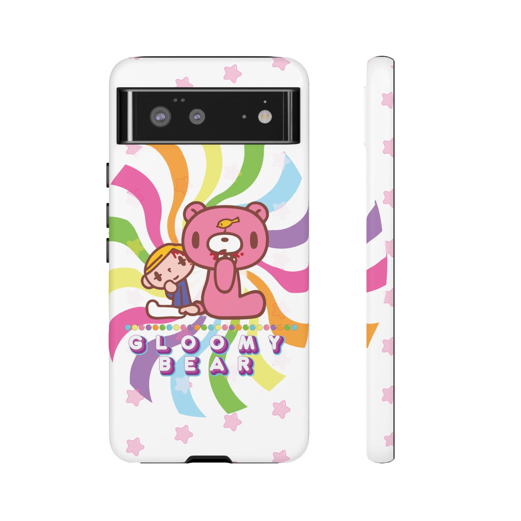 Swirly Rainbow Gloomy Bear - Tough Phone Case