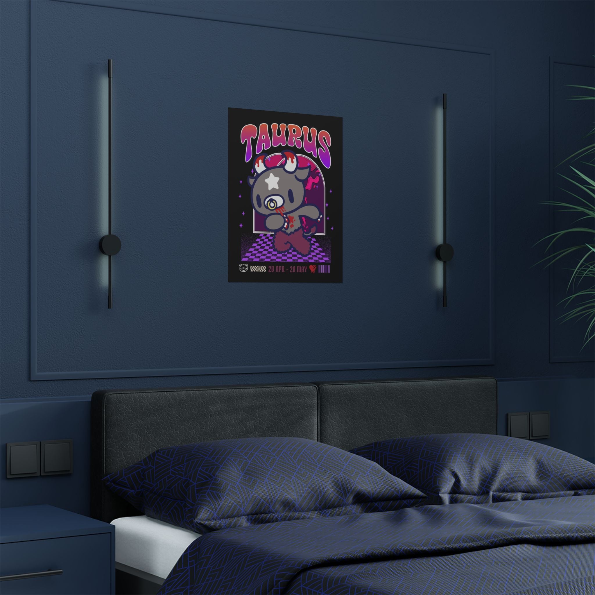 Gloomy Taurus Zodiac Satin Posters (300gsm)