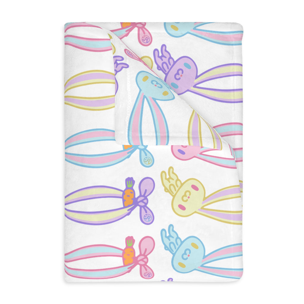 Pastel All Purpose Bunny Velveteen Microfiber Blanket