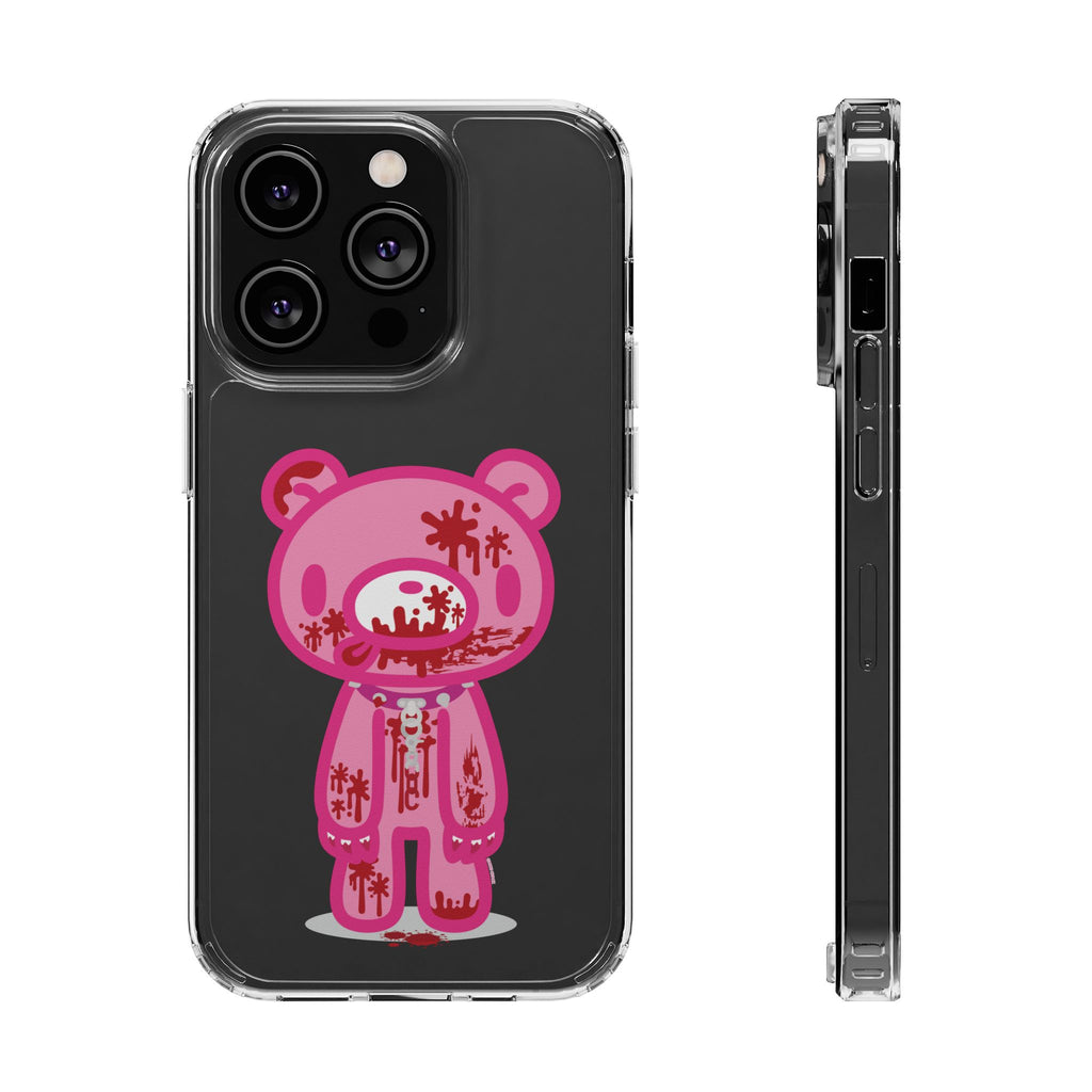 Pink Gloomy Bear Bloody - Clear Phone Case