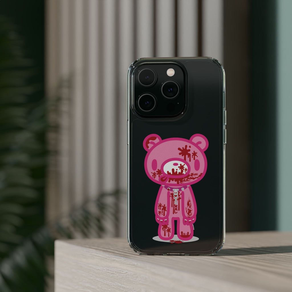 Pink Gloomy Bear Bloody - Clear Phone Case