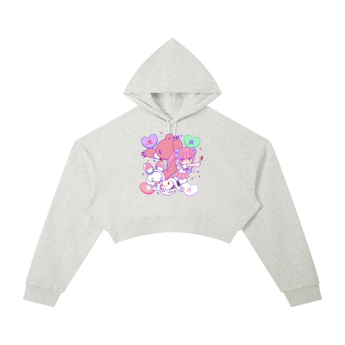 Menhera x Gloomy Cropped Hoodie