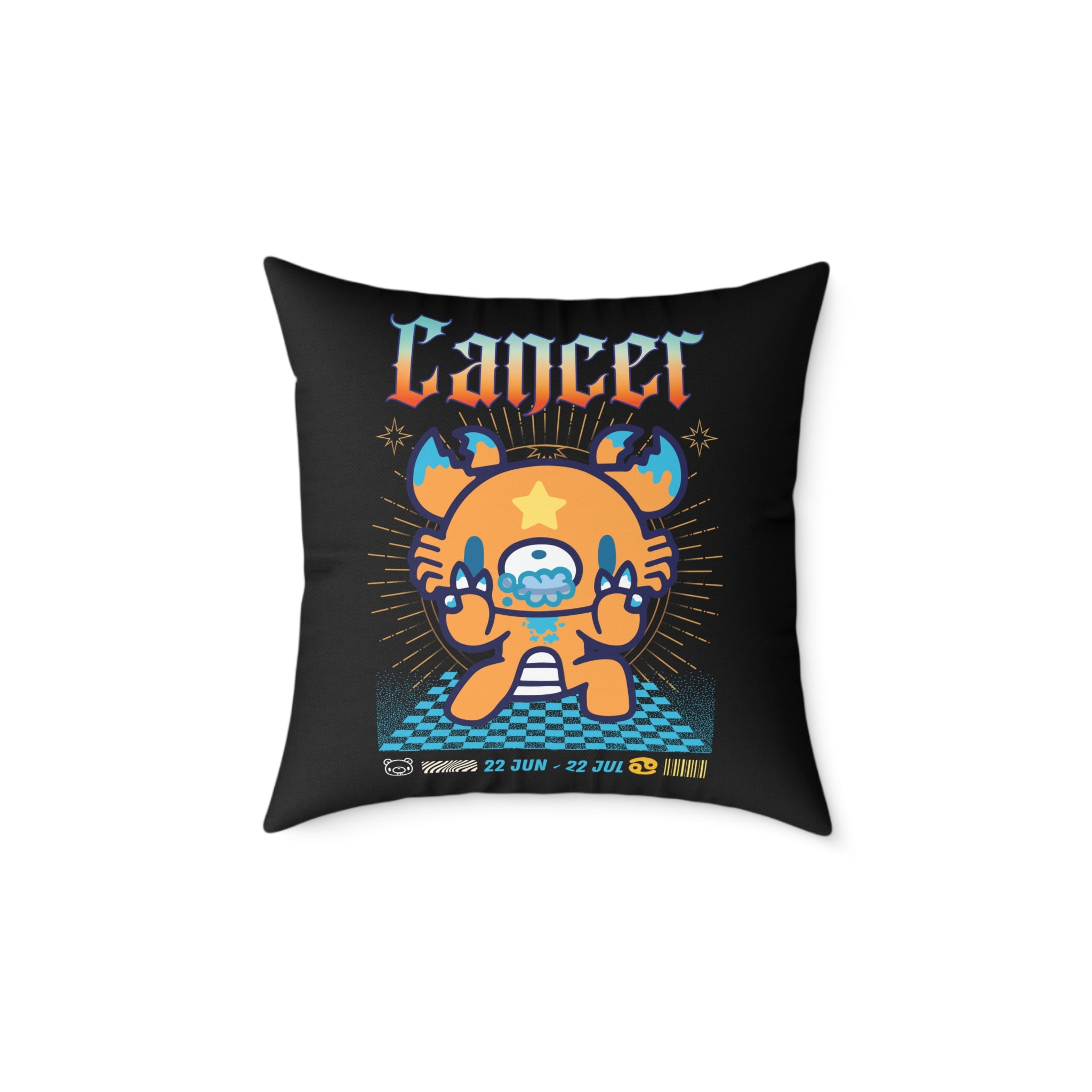 Gloomy Cancer Zodiac Square Poly Canvas Pillow