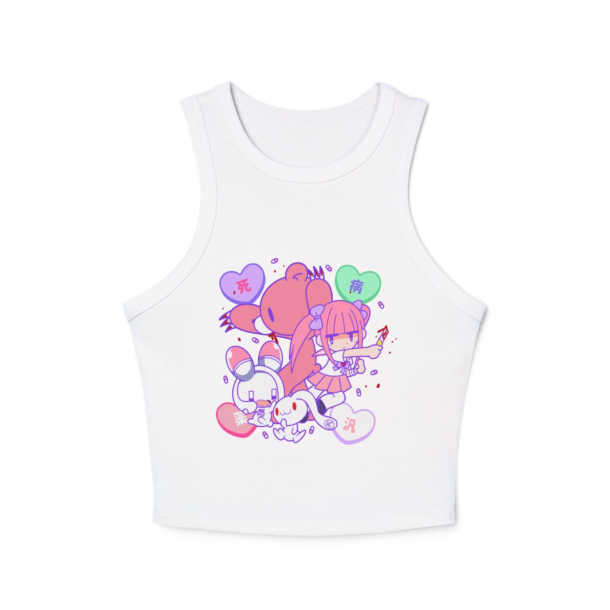 Menhera x Gloomy Bear Women's Micro Rib Racer Tank Top