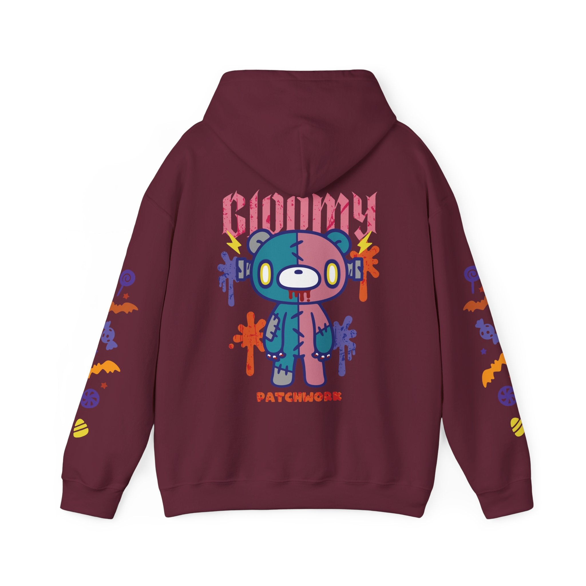 Halloween Patchwork Gloomy Bear Hoodie