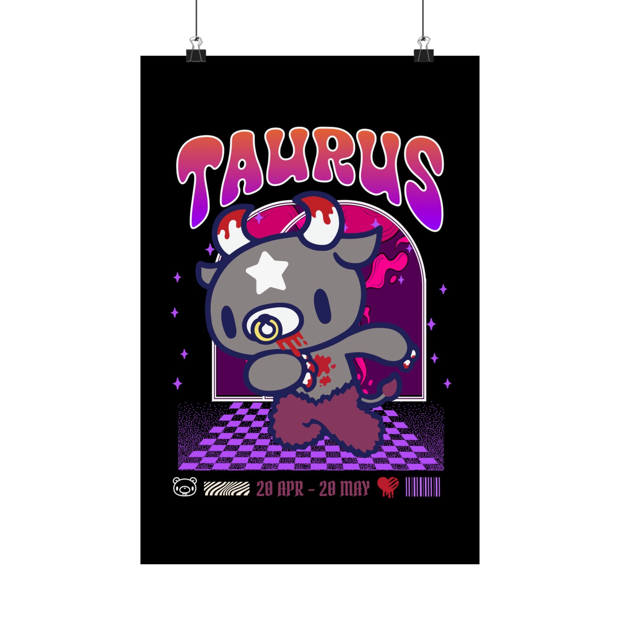 Gloomy Taurus Zodiac Satin Posters (300gsm)