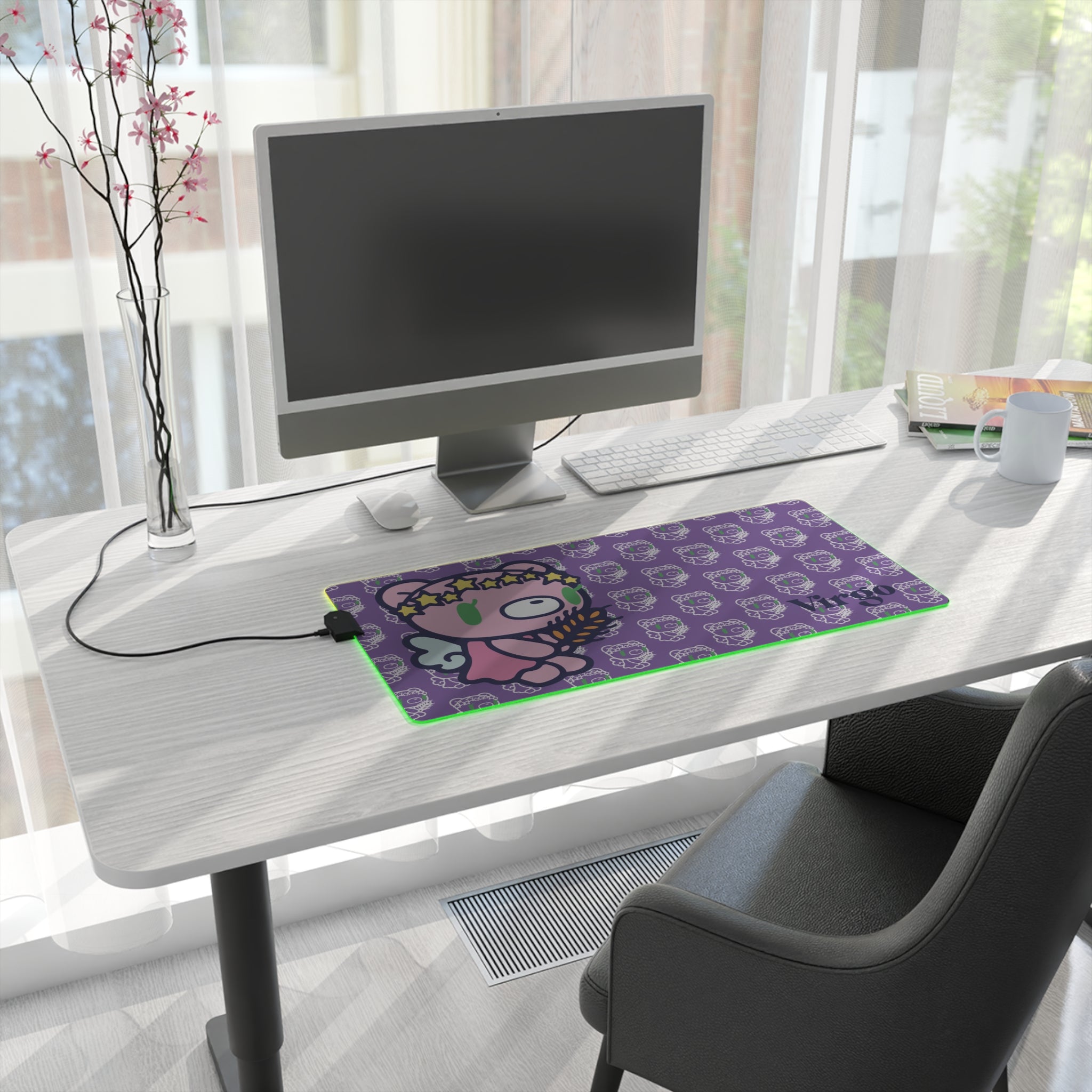 Virgo Zodiac gloomy bear LED Gaming Mouse Pad