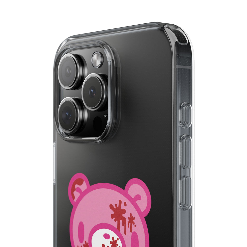 Pink Gloomy Bear Bloody - Clear Phone Case