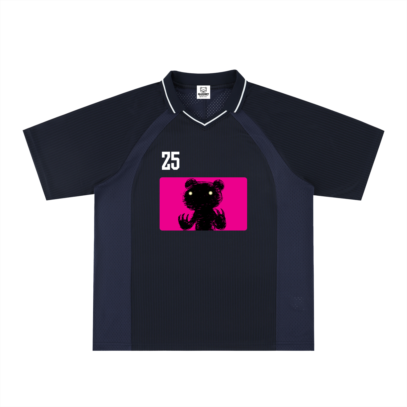 Gloomy Bear 25 Striped V-Neck Soccer Jersey