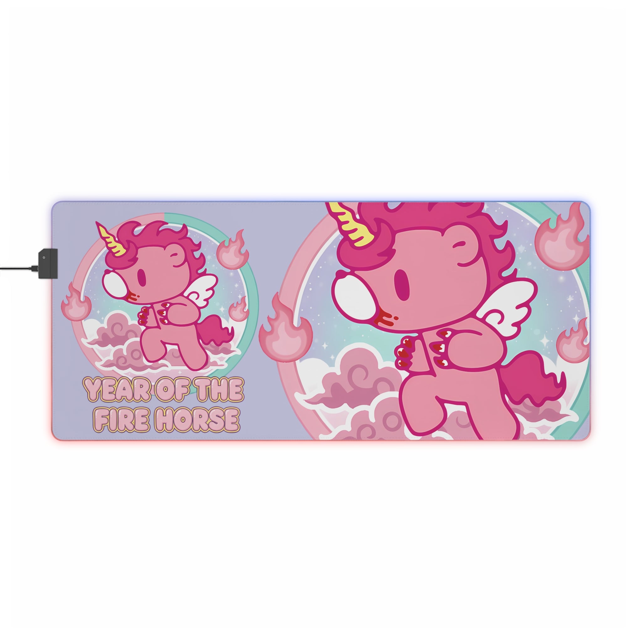 Fire Horse Gloomy Bear LED Gaming Mouse Pad