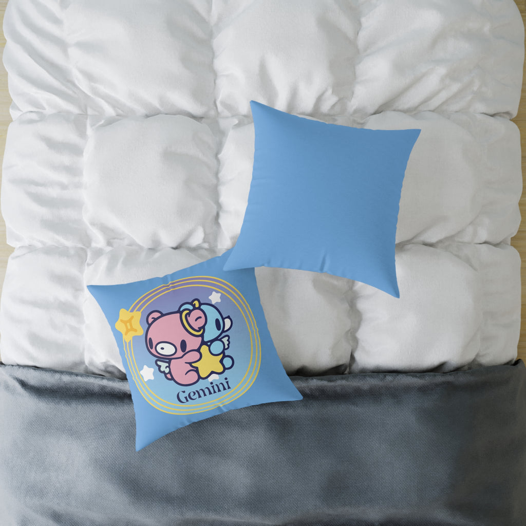 Gloomy Gemini Zodiac Square Poly Canvas Pillow