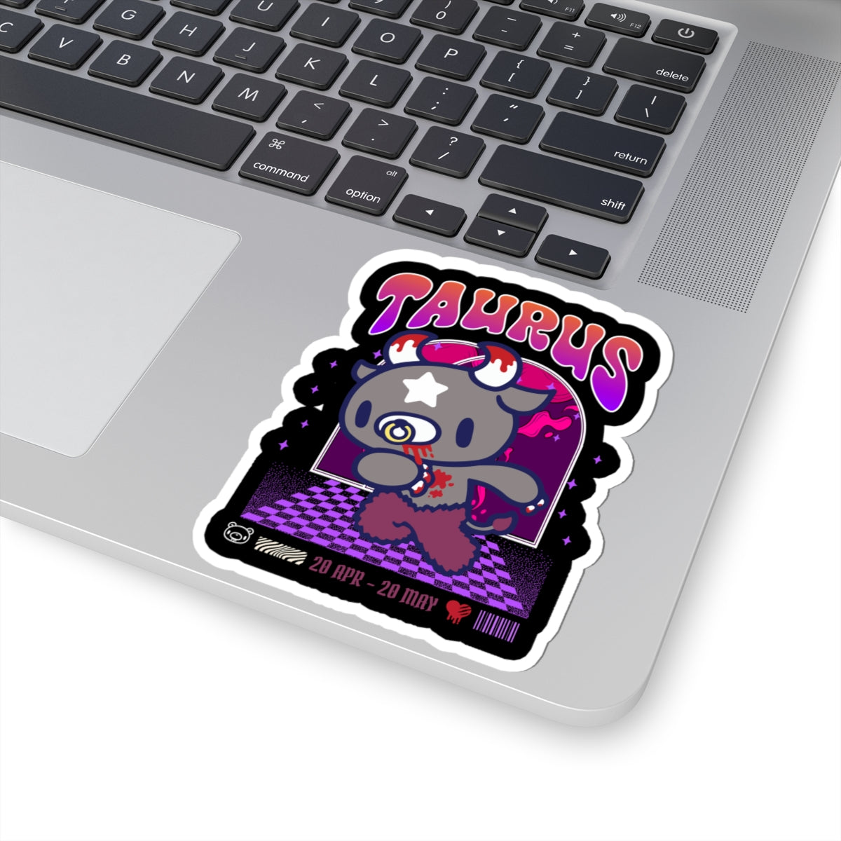 Gloomy Taurus Zodiac Kiss-Cut Stickers