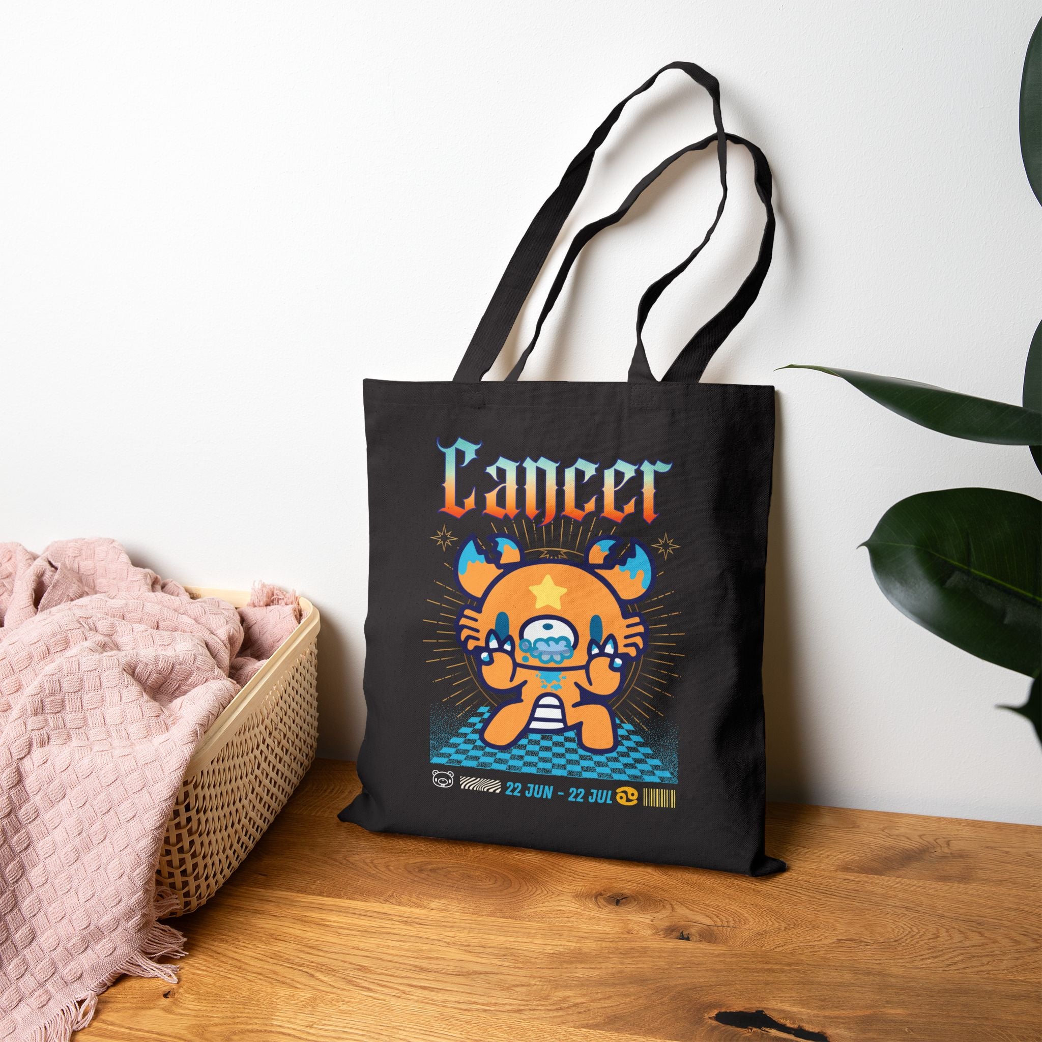 Gloomy Zodiac Cancer Canvas Tote Bag