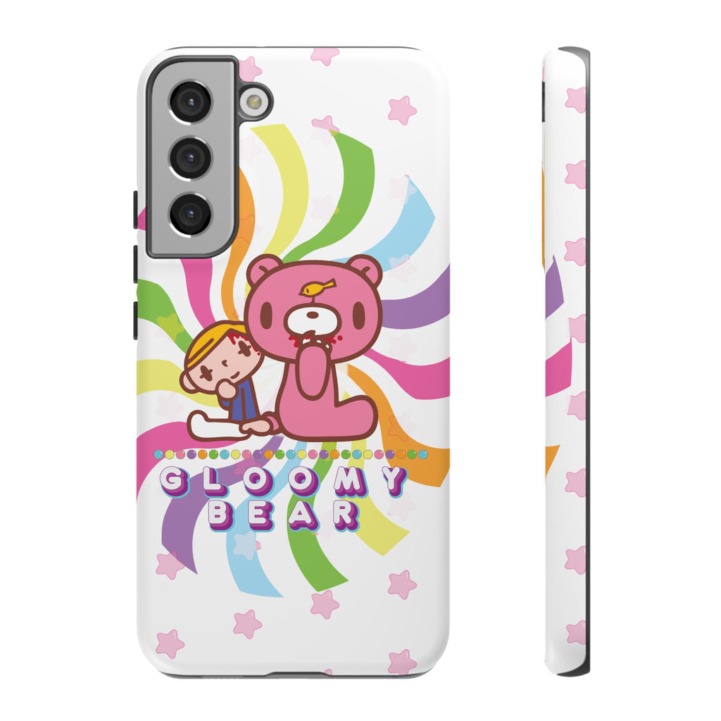 Swirly Rainbow Gloomy Bear - Tough Phone Case