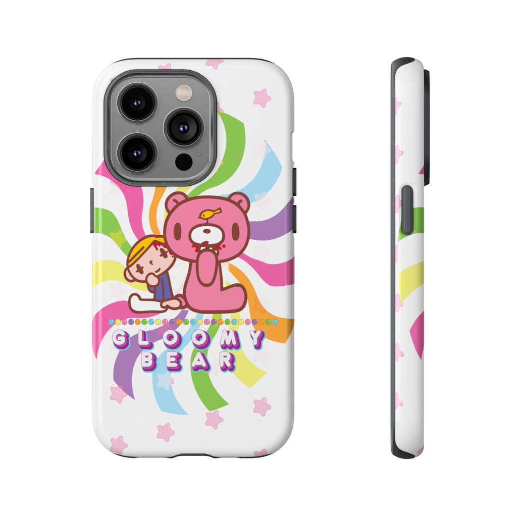 Swirly Rainbow Gloomy Bear - Tough Phone Case