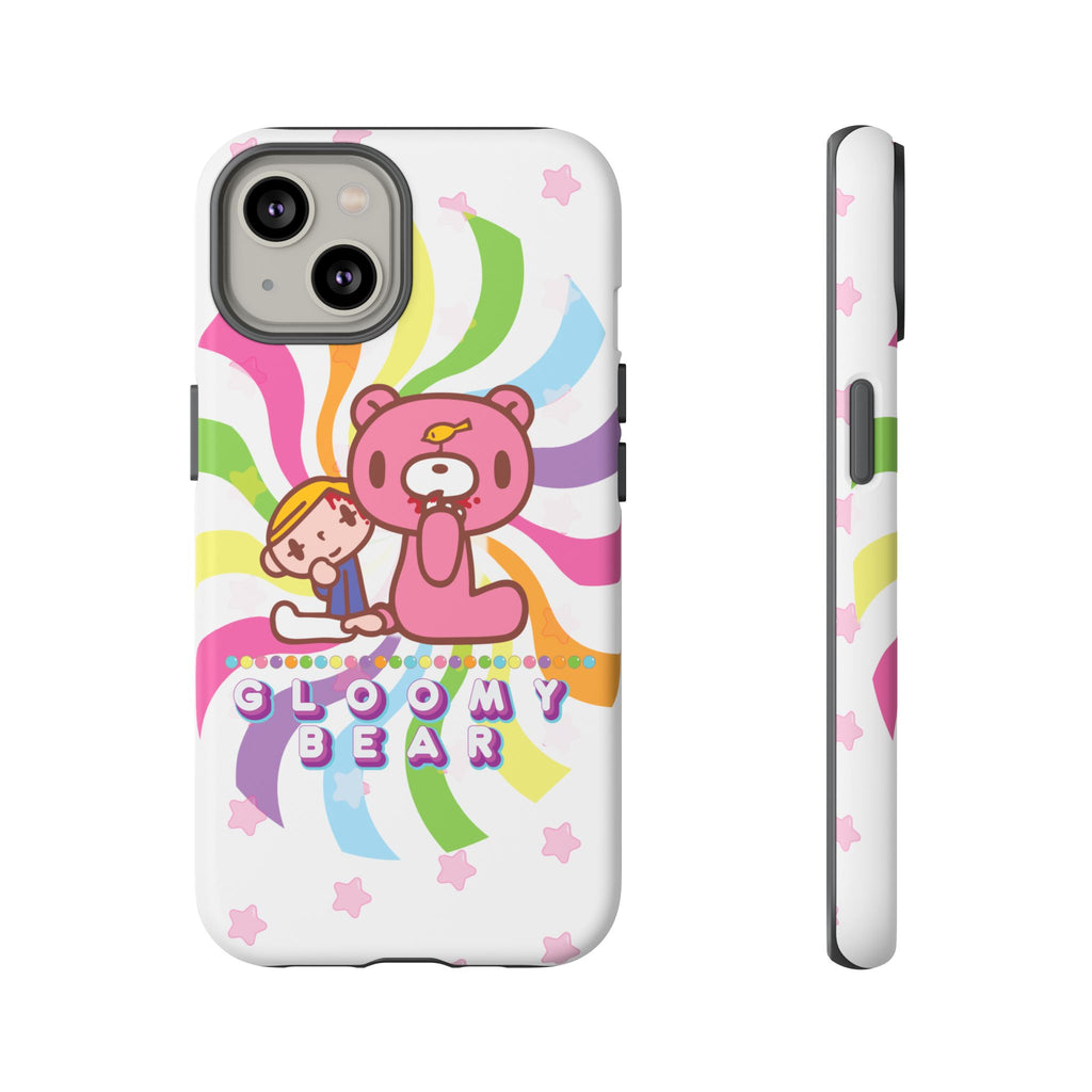 Swirly Rainbow Gloomy Bear - Tough Phone Case