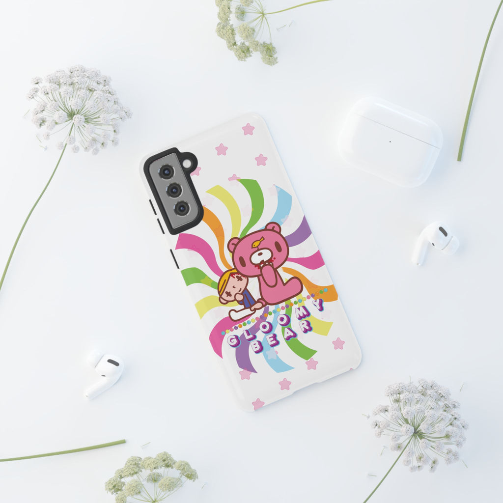 Swirly Rainbow Gloomy Bear - Tough Phone Case