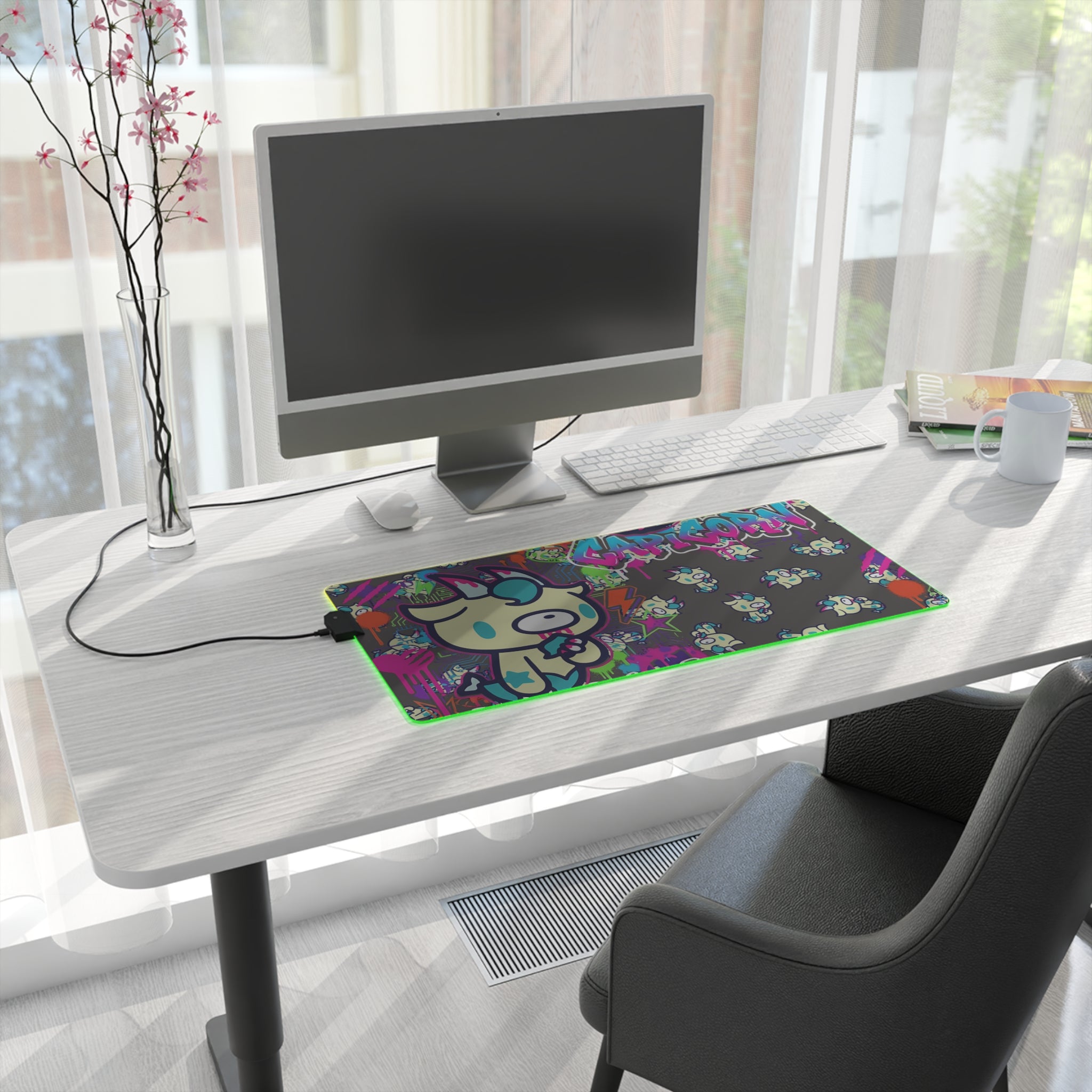 Capicorn Zodiac gloomy bear LED Gaming Mouse Pad