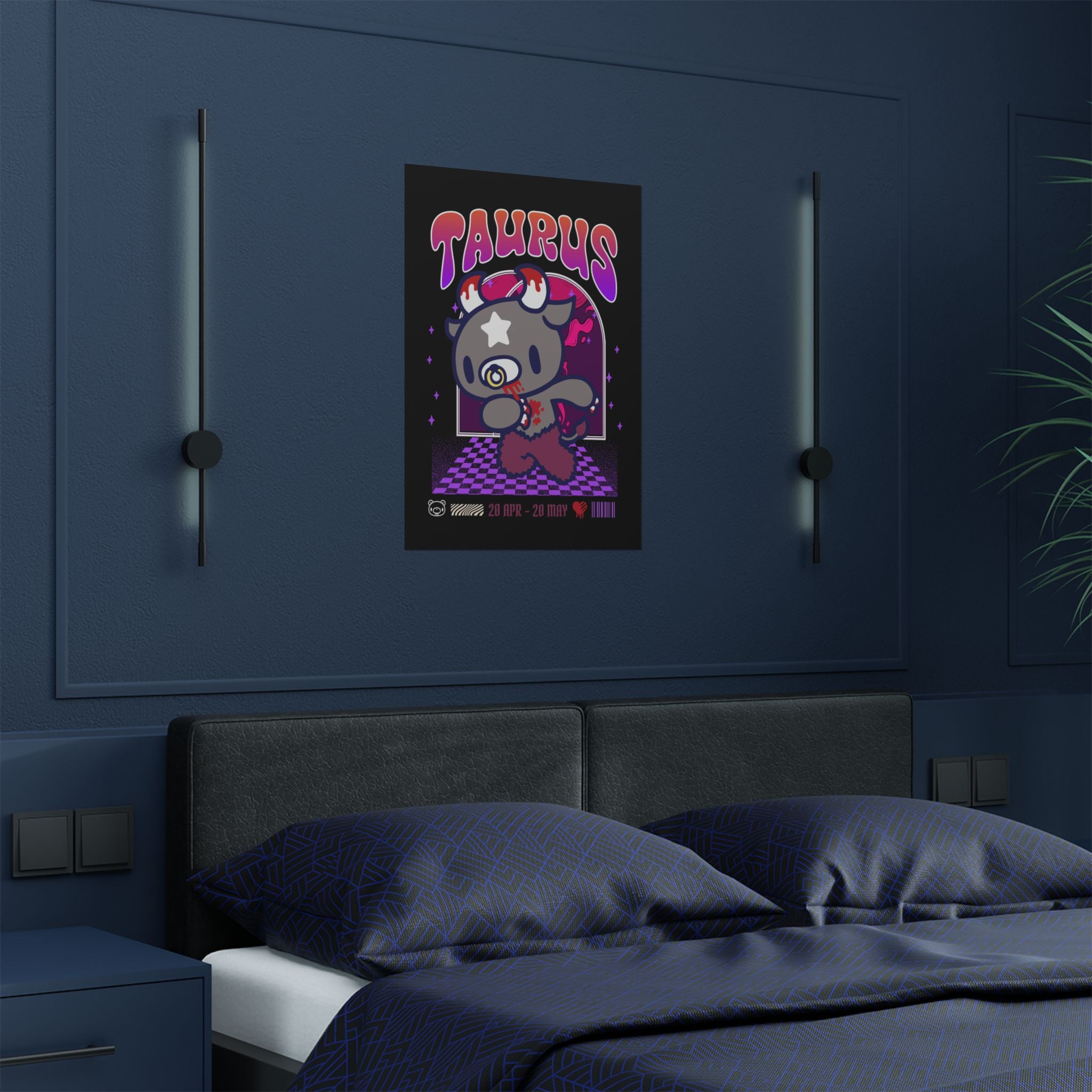 Gloomy Taurus Zodiac Satin Posters (300gsm)