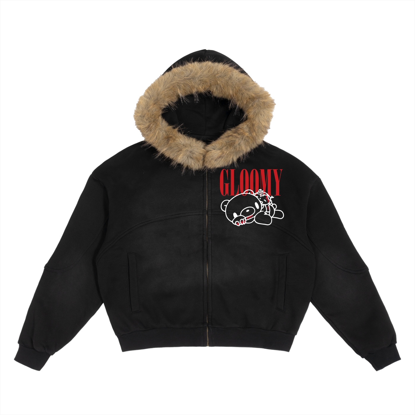 Gloomy Metal Detachable Fur Hoodie