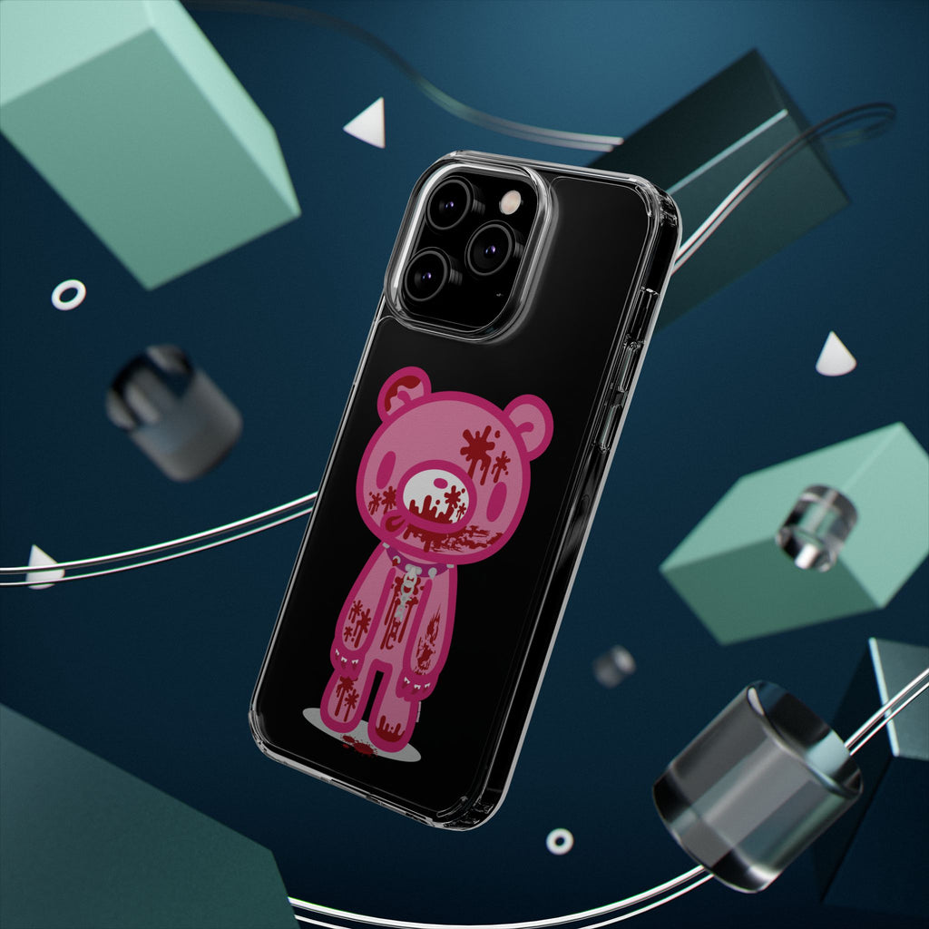 Pink Gloomy Bear Bloody - Clear Phone Case