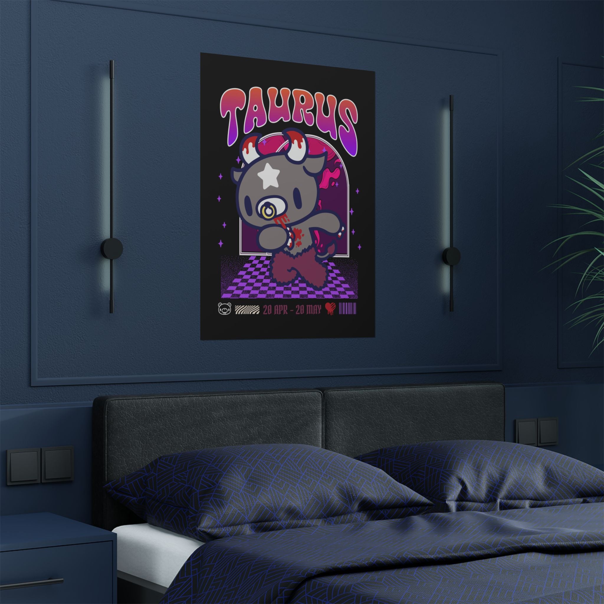 Gloomy Taurus Zodiac Satin Posters (300gsm)