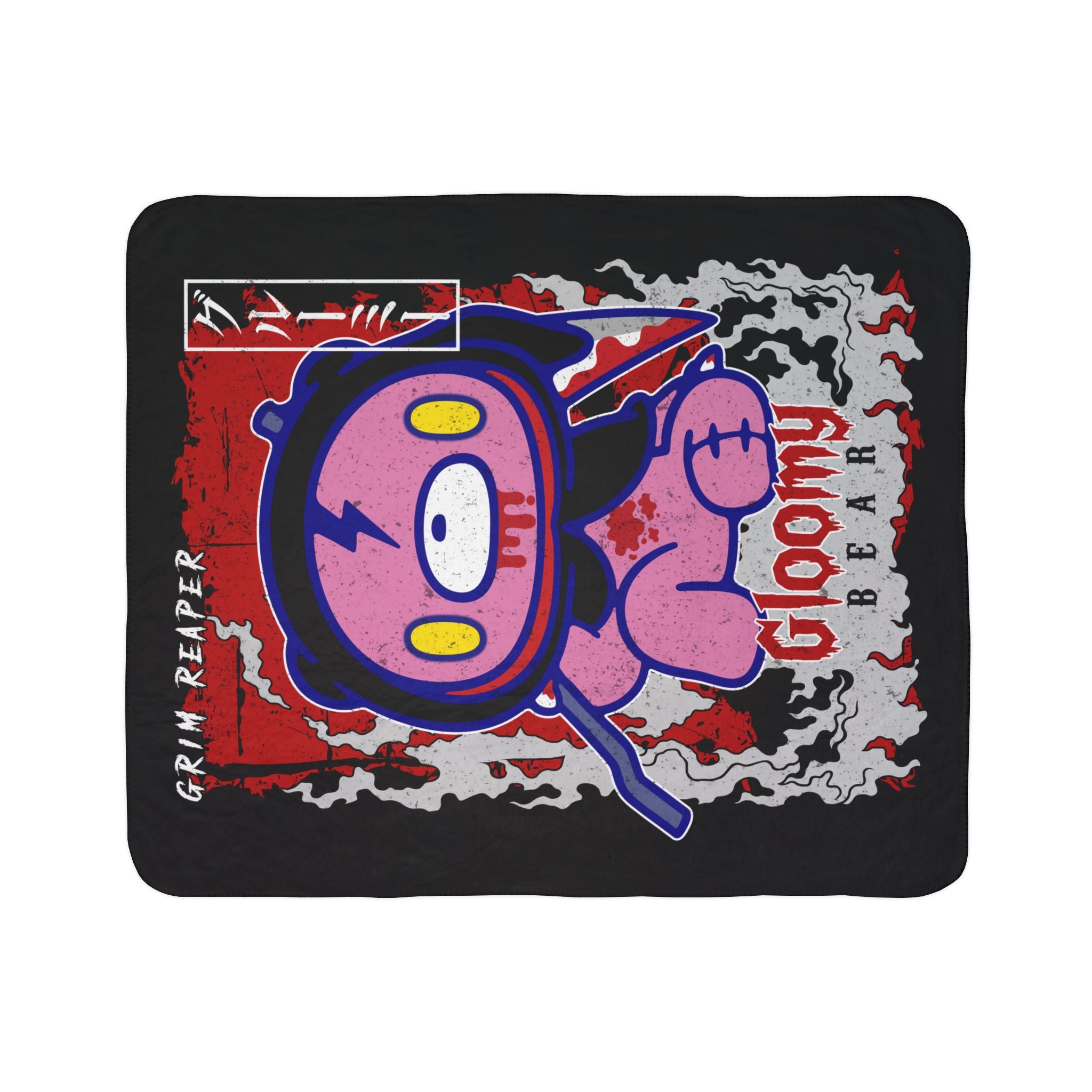 Grim Reaper Gloomy Bear halloween Fleece Sherpa Blanket