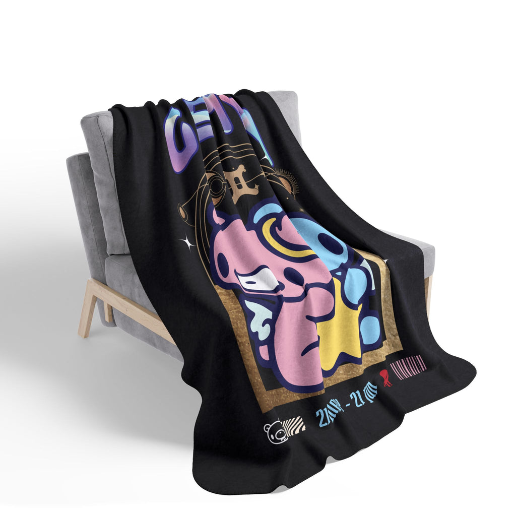 Gloomy Bear gemini Zodiac Fleece Sherpa Blanket