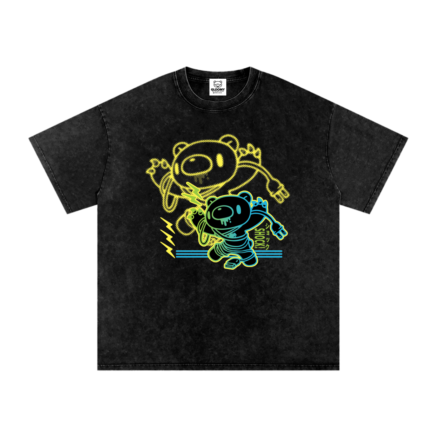 Electric Gloomy Snow Washed Oversized Cotton T-Shirt