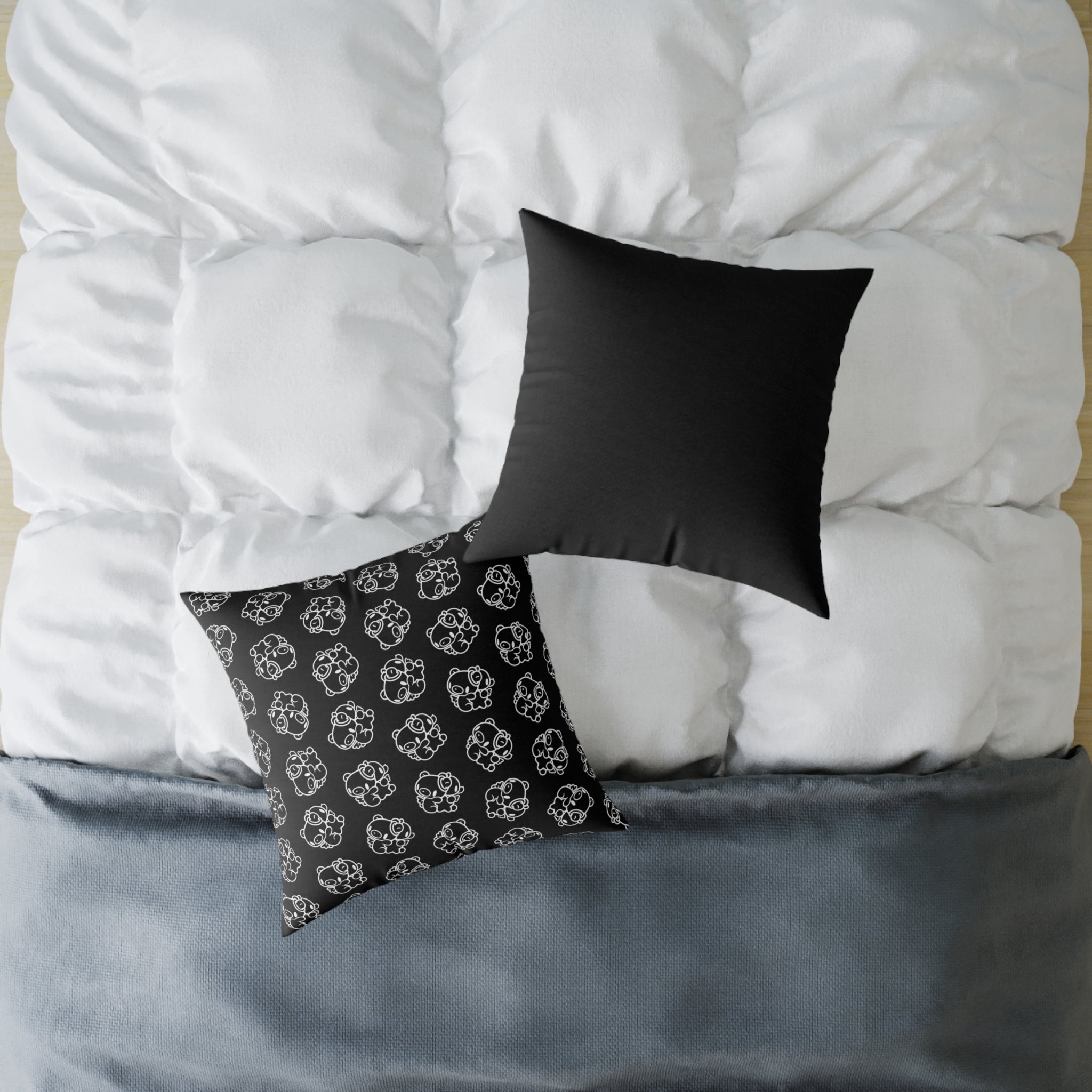 Gloomy Gemini Zodiac Square Poly Canvas Pillow