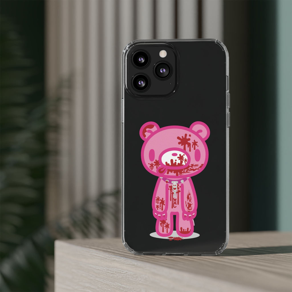 Pink Gloomy Bear Bloody - Clear Phone Case