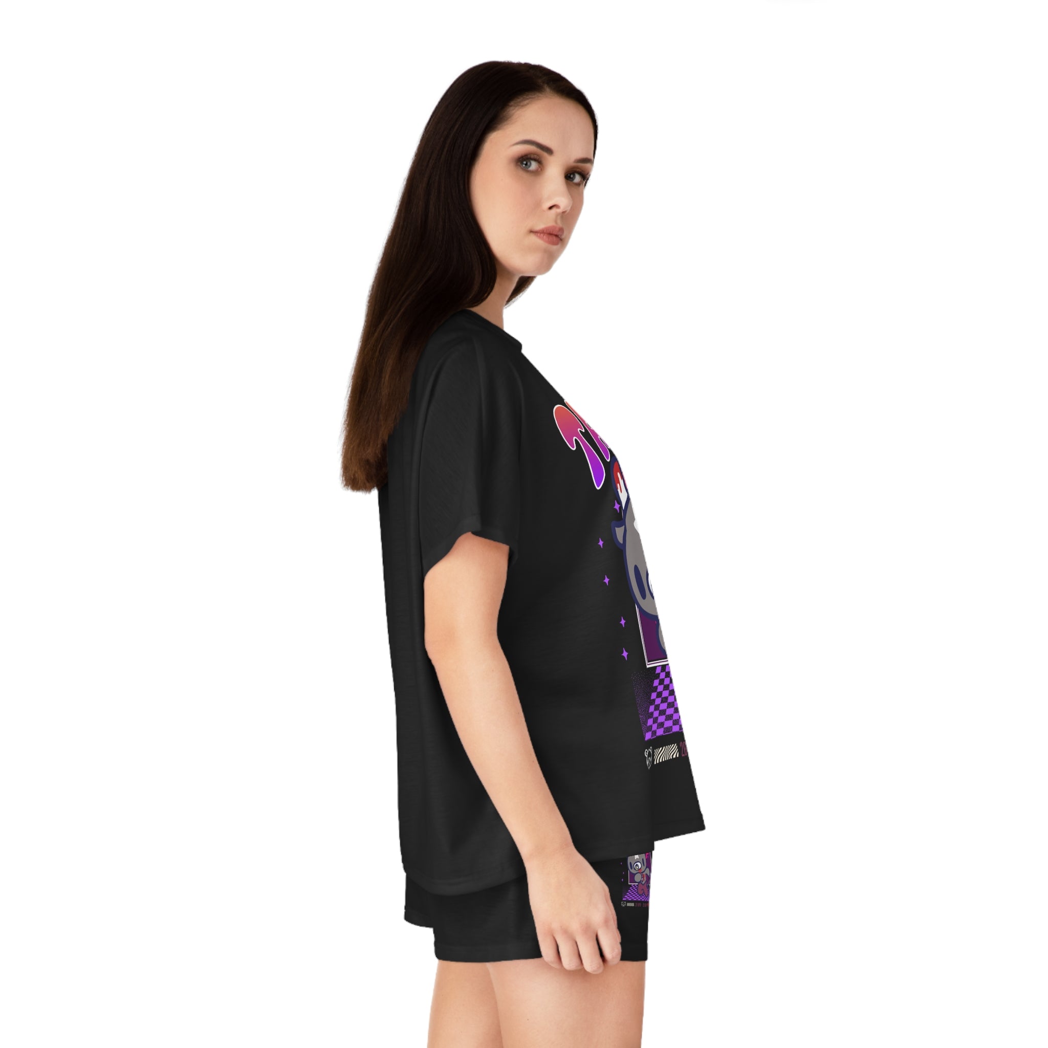 Gloomy Taurus Zodiac Women's Short Pajama Set (AOP)