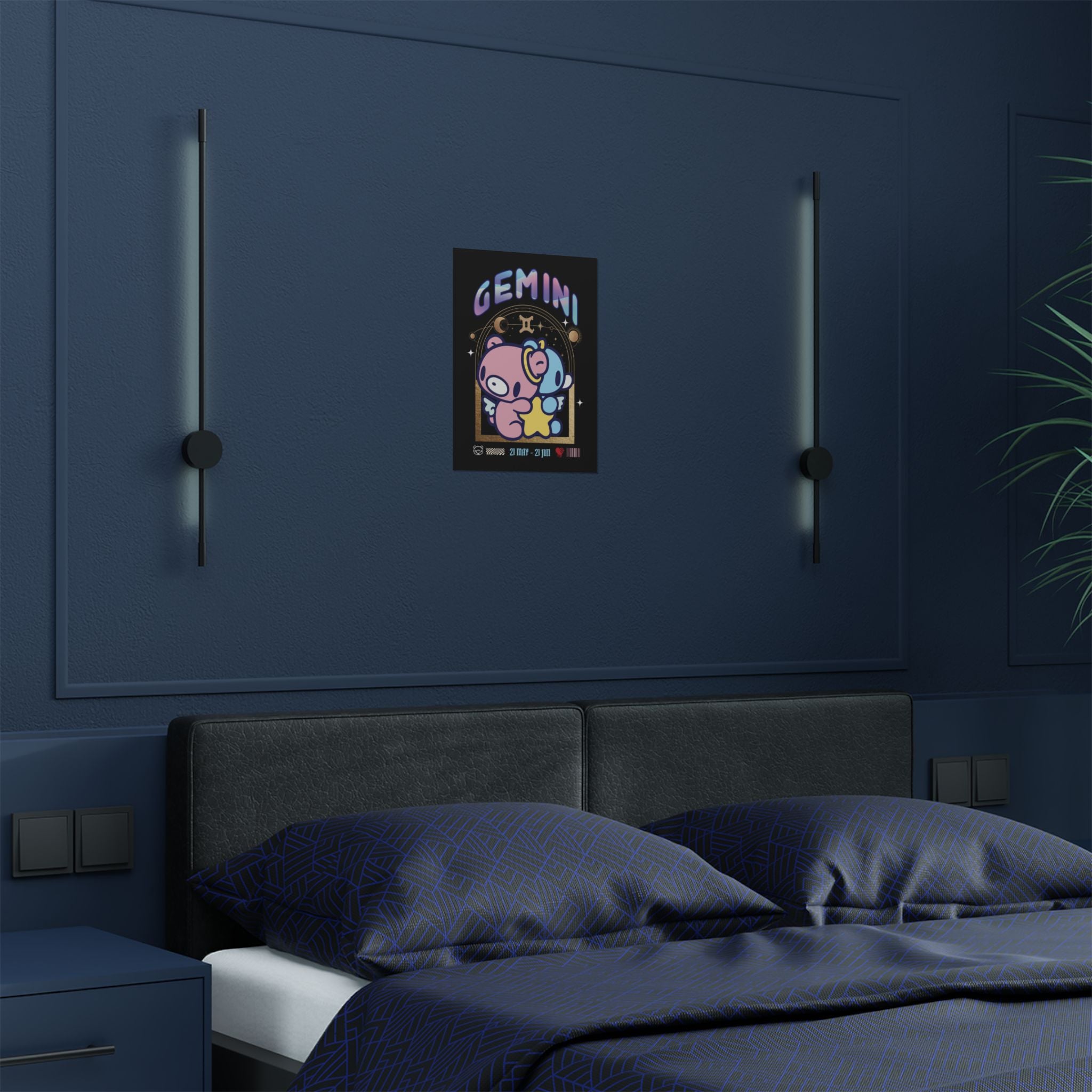 Gloomy gemini Zodiac Satin Posters (300gsm)