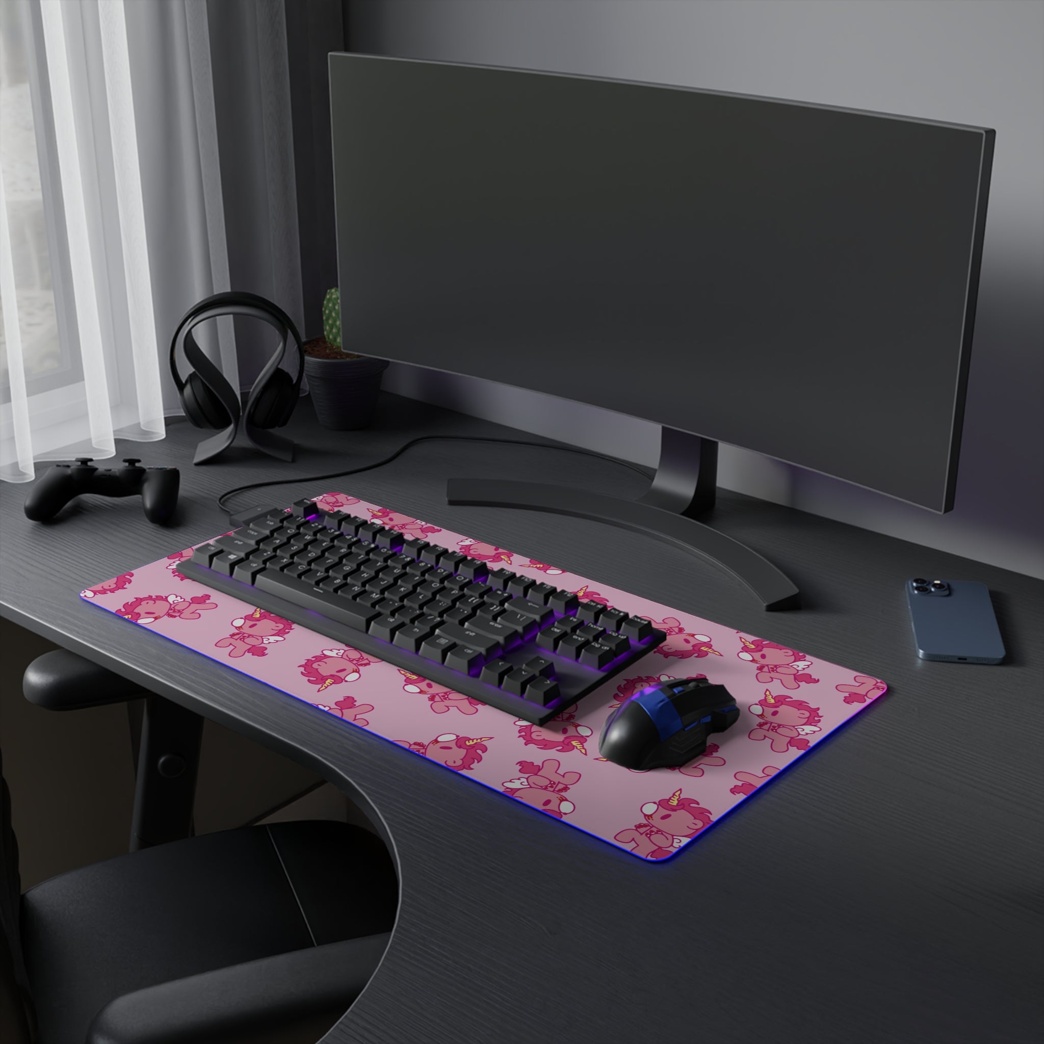 Fire Horse Gloomy Bear LED Gaming Mouse Pad