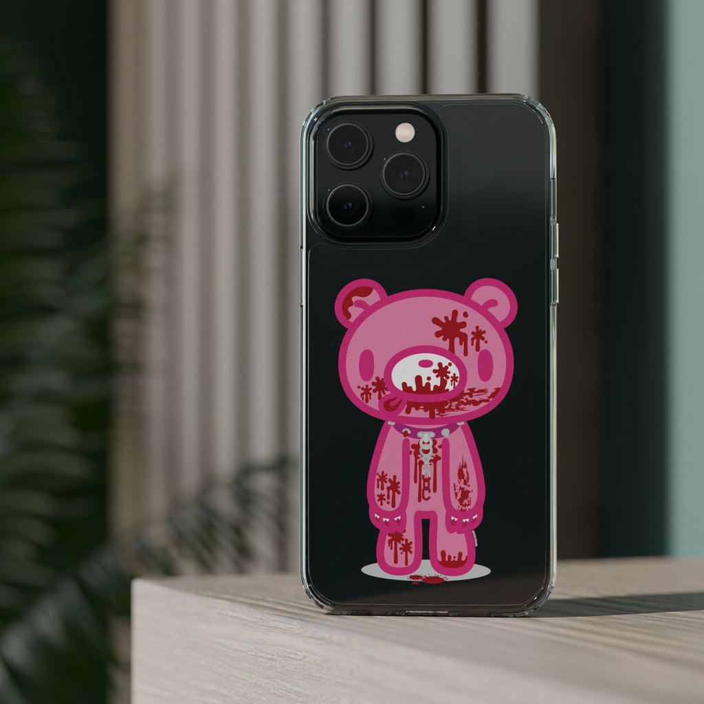 Pink Gloomy Bear Bloody - Clear Phone Case