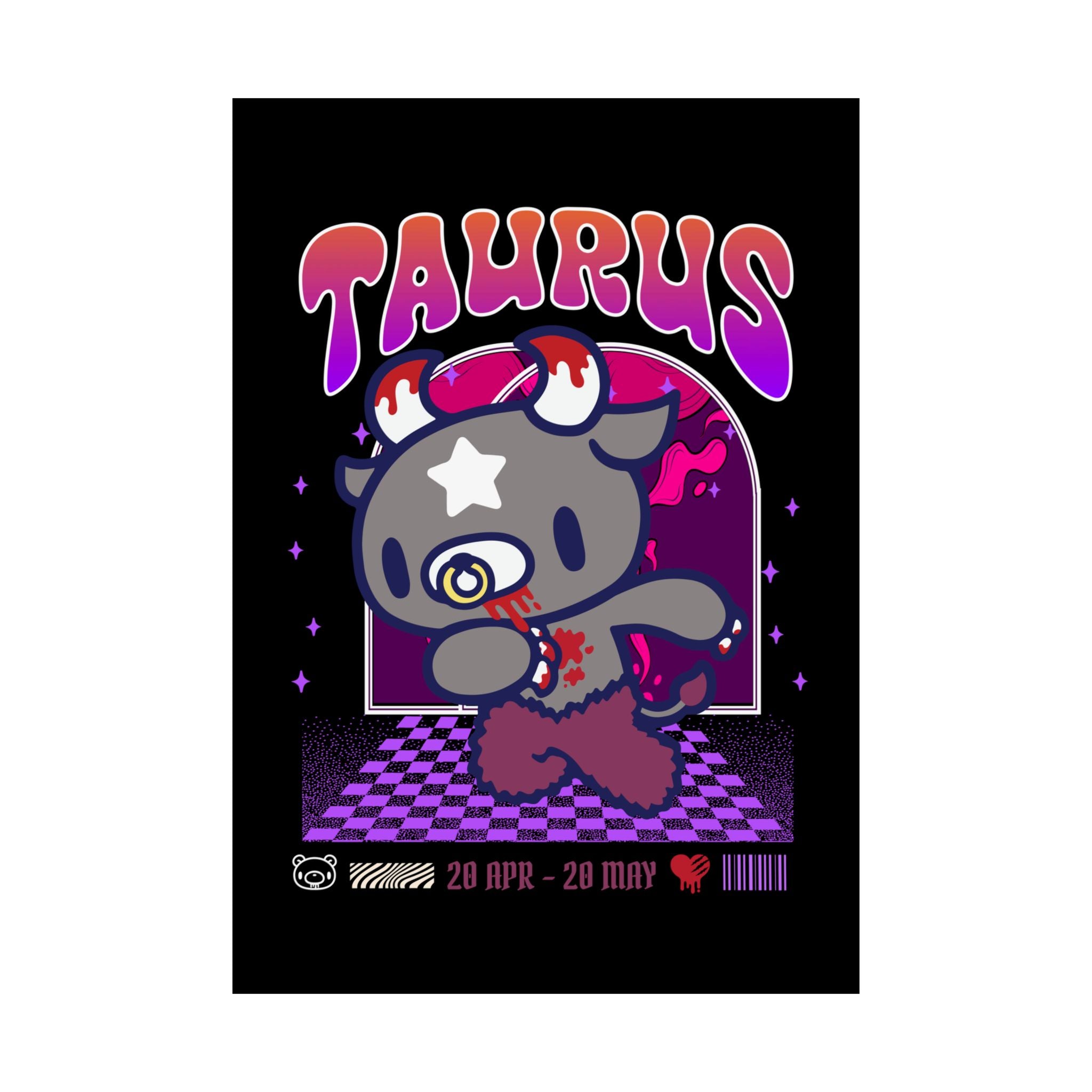 Gloomy Taurus Zodiac Satin Posters (300gsm)